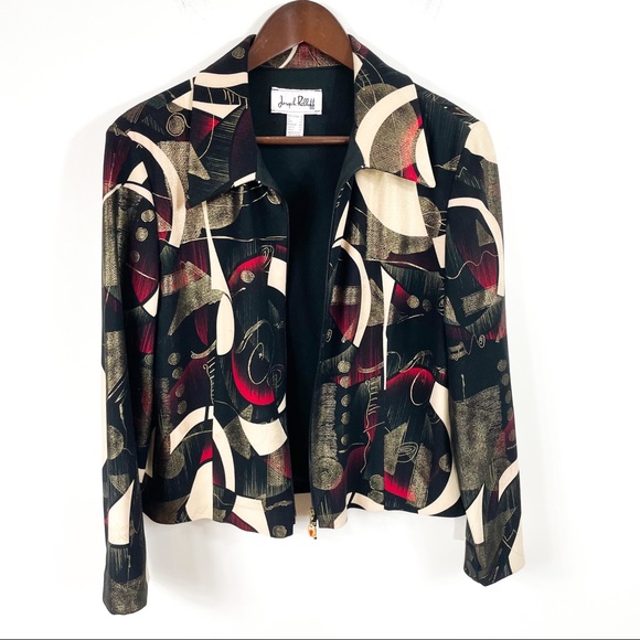 Joseph Ribkoff Art Deco Zip Front Jacket - Picture 5 of 7